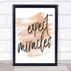 Expect Miracles Quote Print Watercolour Wall Art Expect Miracles Quote Print Watercolour Wall Art