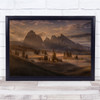 Sunrays across mountain trees Pointed Peaks Summit Trees Wall Art Print