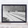 Black and white Mood Winter Snow Street Passengers bike Wall Art Print Black and white Mood Winter Snow Street Passengers bike Wall Art Print