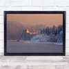 Castle Niedzica Winter Poland Historic Old Light Sunset Wall Art Print