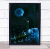 Dandelions Broken Glass Still-life Summer Indoors Blues Wall Art Print