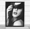 Face Portrait woman covering Eyes Black and white Blind Wall Art Print