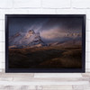 Landscape Rolling Clouds Over The Mountains Tips fields Wall Art Print