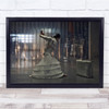 Performance Woman Briefcase White Dress Posture Dancing Wall Art Print