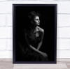 Queen Of Sadness Dark make up black dress woman staring Wall Art Print