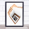 Stairs Staircase Spiral Twist Twisted High Key High-Key Wall Art Print