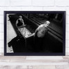 Time For Football table People carrying Black and white Wall Art Print