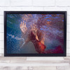 Underwater Abstract Bubble Hand Person Red Dress Russia Wall Art Print