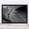 Urban Street Monochrome Black white Silhouette Walkies. Wall Art Print