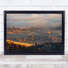 Winter Morning Frost Sunrise Church Village Mist Clouds Wall Art Print