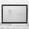 Black & White Cowboy Fog Mist Haze Hat Action Abstract Wall Art Print