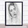 Elena bright white head veil stare expression close up Wall Art Print