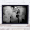Fine Art Black White Urban Night Scene Mist Silhouette Wall Art Print Fine Art Black White Urban Night Scene Mist Silhouette Wall Art Print