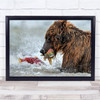 Kurile Lake Kamchatka Russia Nature Animals Wild Bears Wall Art Print