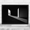 Silhouette Black & White Shadow Light Contrast Doorway Wall Art Print