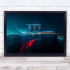 Singapore Red Night Wake Bay Vision Abstract Urban Sea Wall Art Print
