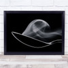 Spoon Outline Metal Contrast Smoke Steam Black & White Wall Art Print