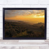 Sun Sunset Trees Clouds Hills Reflections Near Perugia Wall Art Print