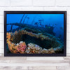 Wreck Of The Numidia sunken ship coral reef underwater Wall Art Print