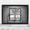 Cross Black & White Christian window pane perspective Wall Art Print