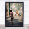 Cuba Havana Street Football Childhood Boy Ball Futbol Wall Art Print