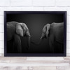 Elephants Animals Mammals Edit Animal Elephant Couple Wall Art Print