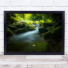 Green Lush Leaf Stream Water River Flow Long Exposure Wall Art Print