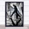 Upside Down The City Of Puddle reflection man walking Wall Art Print