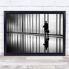 Walk Walking Person Stripes Lines Reflection Business Wall Art Print