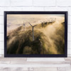 Windmill Hill Mountain Cloud Sunlight Windmills Power Wall Art Print