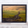 Landscape Fields Road Agriculture Trees Orange Green Wall Art Print