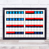Landscape Red Blue Abstract Geometric Awning Windows Wall Art Print
