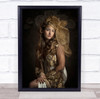Portrait Fine Art Painting Manon gold floral fashion Wall Art Print