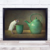 Rat Rodent Cute Animal Holland Mouse Tea pot and cup Wall Art Print