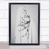 spooky person in white sheet black berries and twigs Wall Art Print