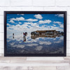 Which Way Up People and cars Reflection water clouds Wall Art Print