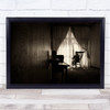 Woman rocking chair window curtains dull old vintage Wall Art Print