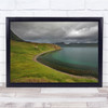 Between Mountains Greenery Lake Mountain Cloudy Sky Wall Art Print