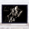 Chess Game Play Board Portrait People Match Playing Wall Art Print