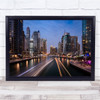 Cityscape Dubai Marina Night Sky building cityscape Wall Art Print