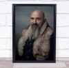 Fur Furry Portrait Beard Old Man Uniform Scarf Cars Wall Art Print