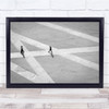Man Woman Road Path Walk Opposite Strangers Coimbra Wall Art Print