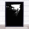 Peaceful Ghosts black and white silhouette building Wall Art Print