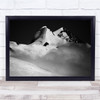 Return High Mountain avalanche snow black and white Wall Art Print