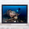 Seascape Underwater Diver Diving Scuba Photographer Wall Art Print