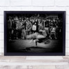 Street People Performance Spin Black White Shopping Wall Art Print