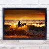 Surf Action Person Wave Splash Spray Drops Dramatic Wall Art Print