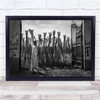 The Guardian man with camels black and white Arabic Wall Art Print