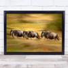Wildebeest Wild Migration Masai Mara Africa Running Wall Art Print