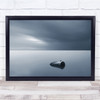 Clouds Sky Sea Bird Blue Toned Driftwood Log Ocean Wall Art Print